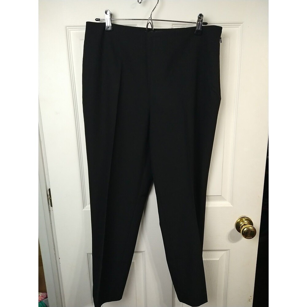 Talbots Woman 10P Pants Black Classic Side Zip Formal Career Trouser Flat Front